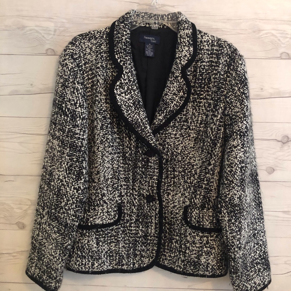 Black and White Tweed Blazer